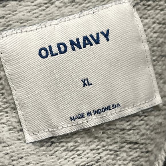 Old Navy Henley Tee Shirt Mens XL Gray Long Sleeves Cotton Blend Preppy Y2K - Picture 3 of 5